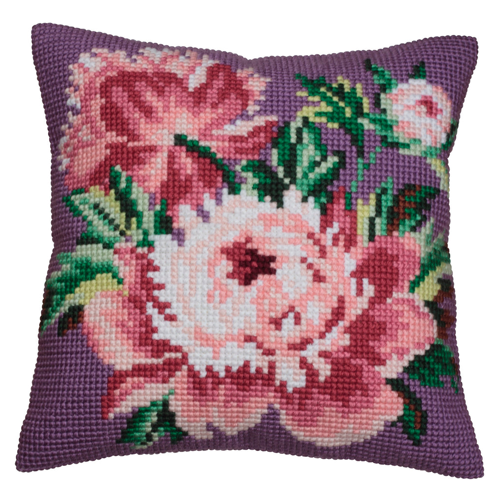 Cross Stitch Kit: Cushion: Cabbage Rose