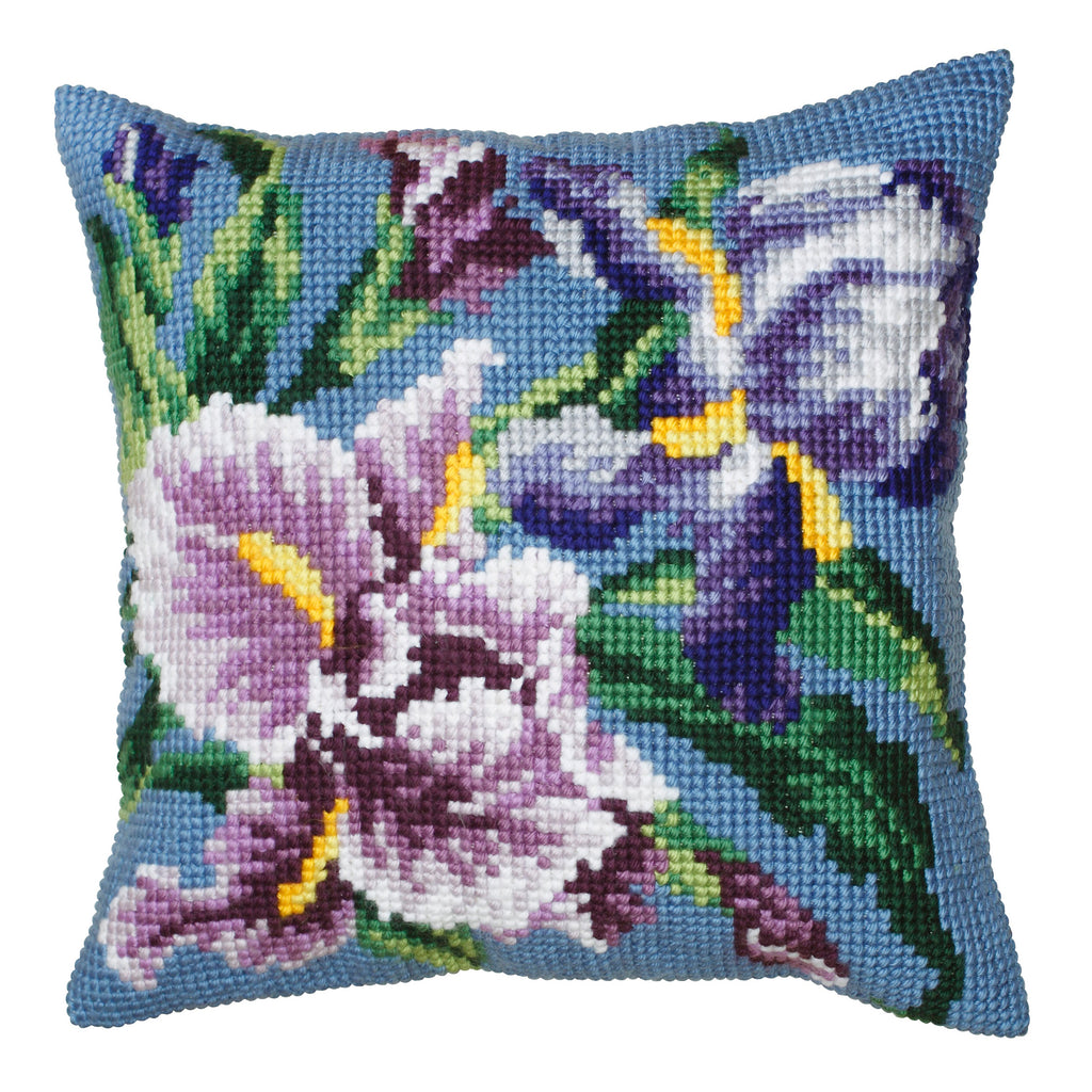 Cross Stitch Kit: Cushion: Iris Mauve