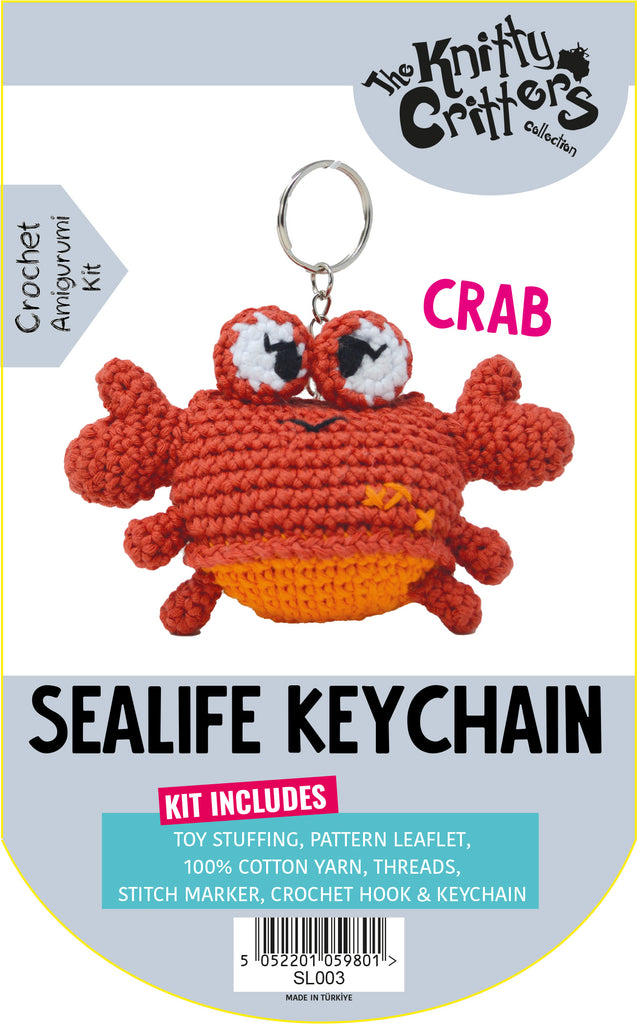 Knitty Critter - Sealife Keychain - Crab