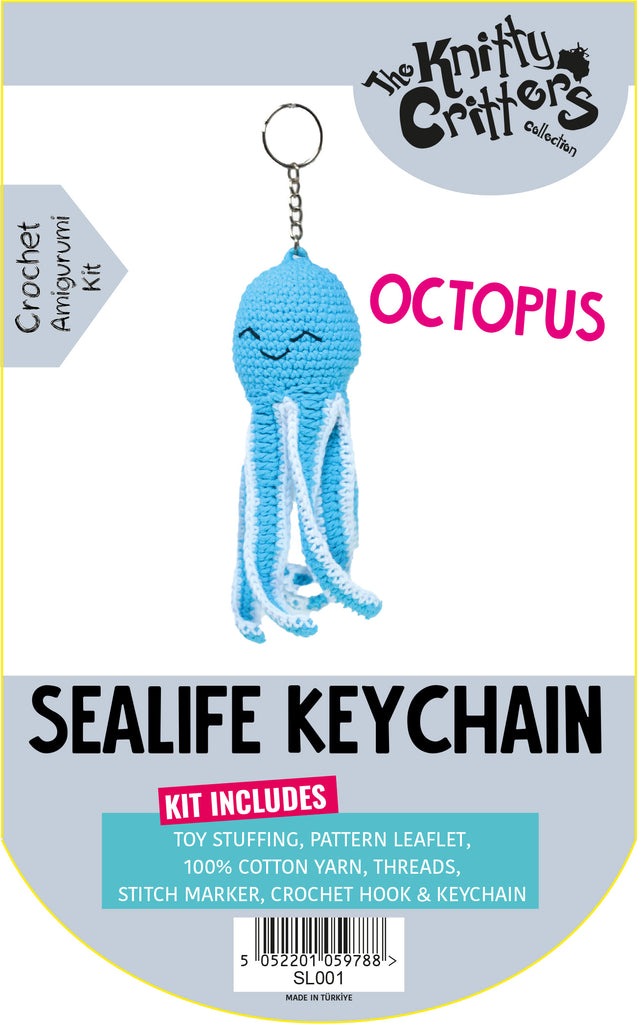 Knitty Critter - Sealife Keychain - Octopus