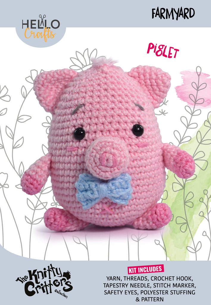 Knitty Critters - Farmyard Crochet Kit - Piglet