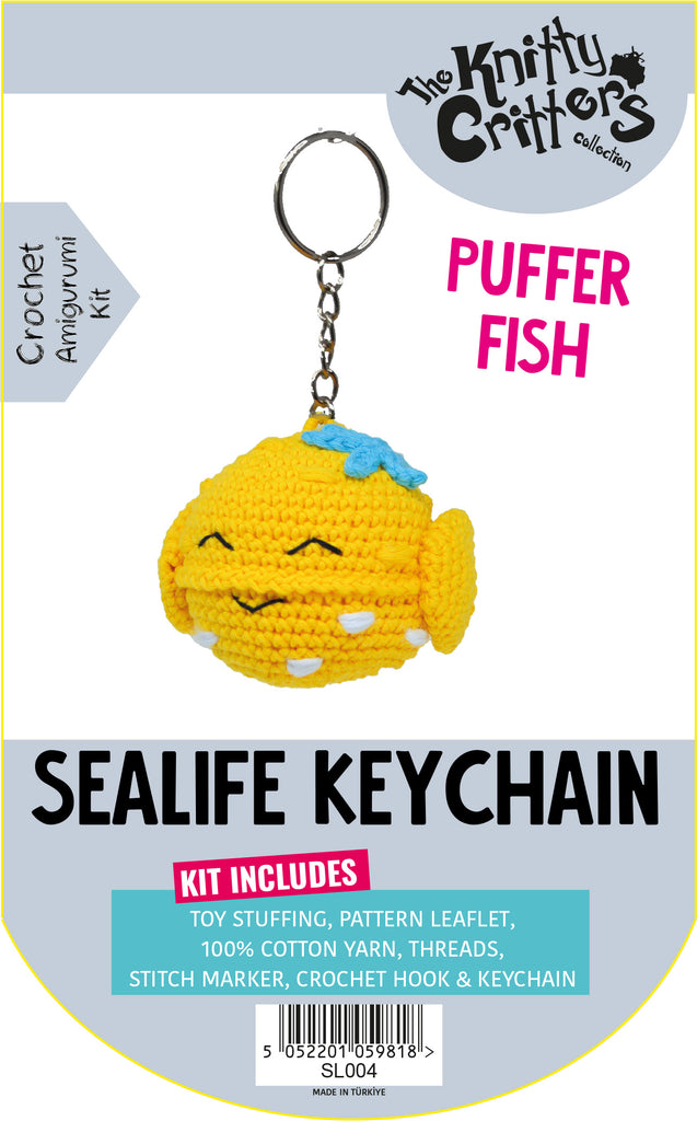 Knitty Critter - Sealife Keychain - Puffer Fish