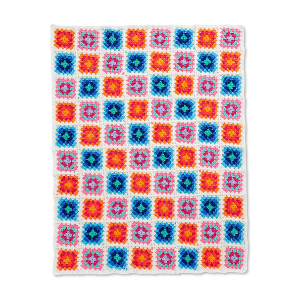 CROCHET PATTERN DOWNLOAD - FREE RED HEART SPECTRUM DREAMS CROCHET GRANNY SQUARE BLANKET PATTERN