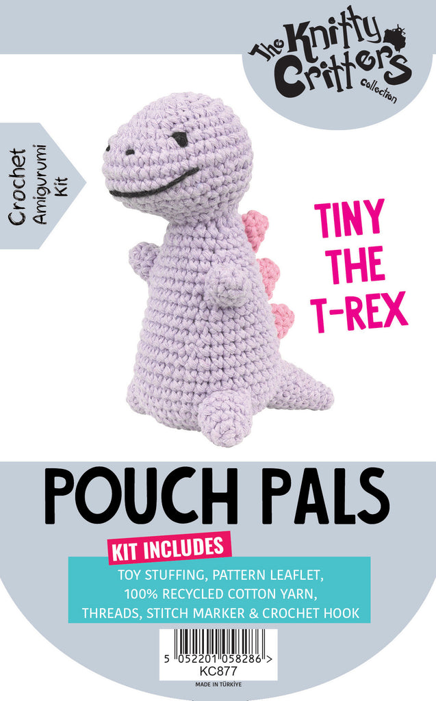 Knitty Critters - Pouch Pals - Tiny The T-Rex