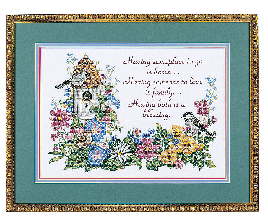 Stamped Cross Stitch Kit: Flowery Verse