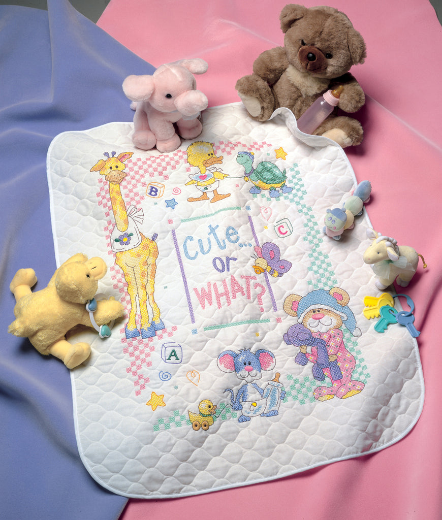 Stamped Cross Stitch Kit: Quilt: Cute or What?