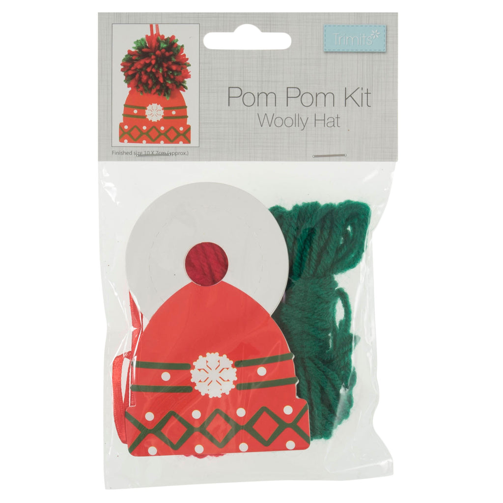 Pom Pom Decoration Kit: Christmas: Woolly Hat